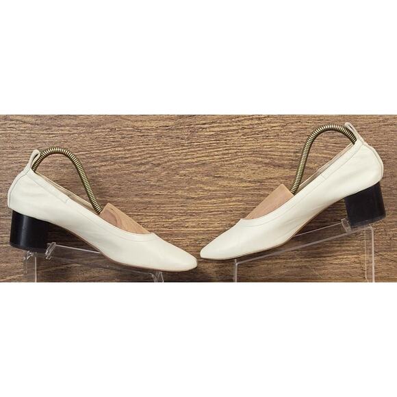 Everlane Shoes - Everlane Day Heel Pumps Italian Leather Bone Cream 2" Elastic Back Womens Sz 7.5